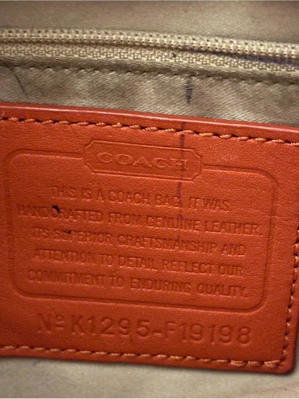 Coach orange leather